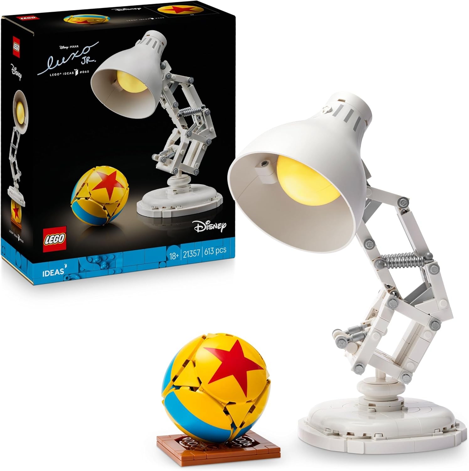 LEGO Ideas Disney Pixar Luxo Jr. Lamp Building Set for Adults 21357