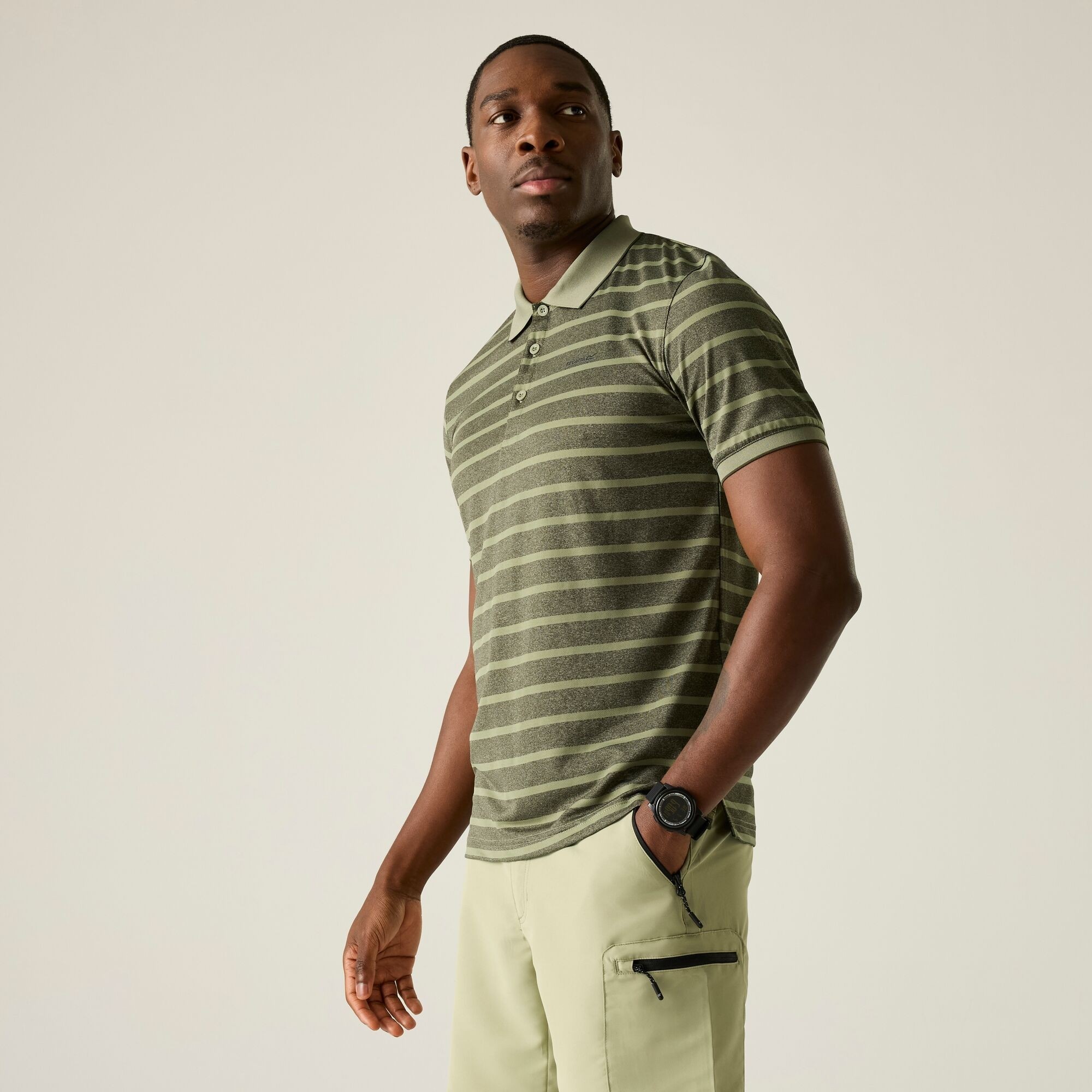 Men's Kildra Polo Shirt, Light Sage Dark Khaki