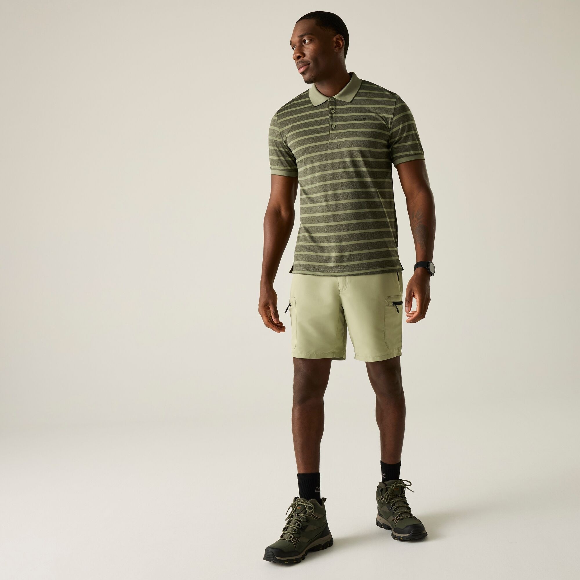 Men's Kildra Polo Shirt, Light Sage Dark Khaki