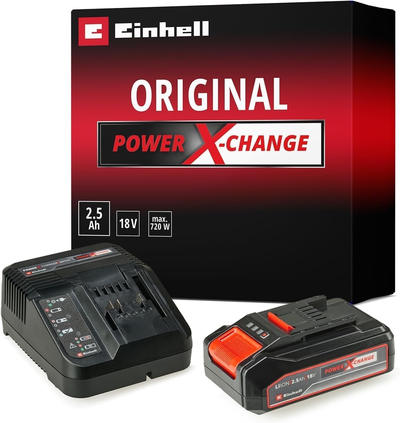 Einhell 18V 2.5Ah Li-Ion Battery and Charger Set PXC Battery Starter Kit