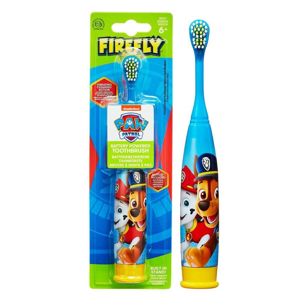 Firefly Paw Patrol Turbo Power Toothbrush, Chase & Friends to rescue smiles, 1 Count