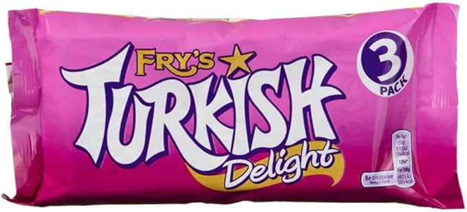 Fry's Turkish Delight, Rose-Flavoured Chocolate, 3 x 51g (Pack of 1)