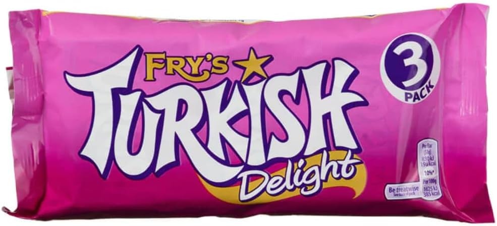 Fry's Turkish Delight, Rose-Flavoured Chocolate, 3 x 51g (Pack of 1)