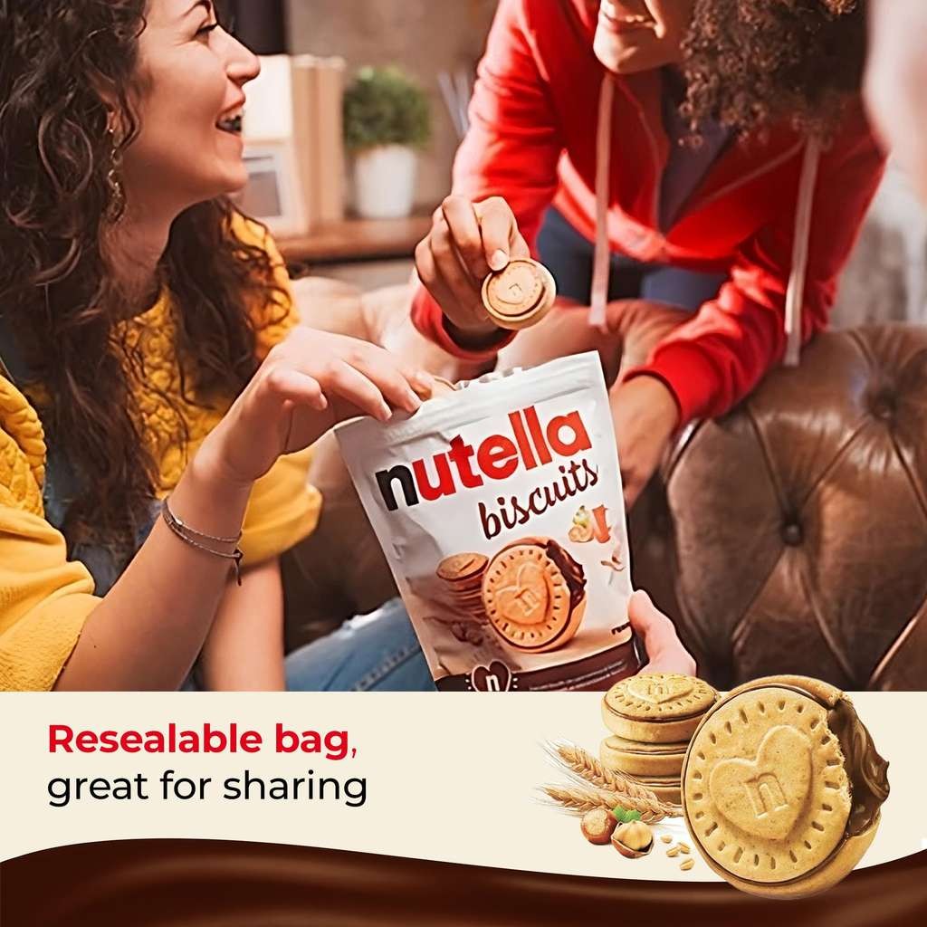 Nutella Chocolate Biscuits Pouch Cookies, Pack of 20, 276g