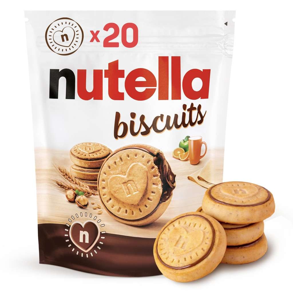 Nutella Chocolate Biscuits Pouch Cookies, Pack of 20, 276g
