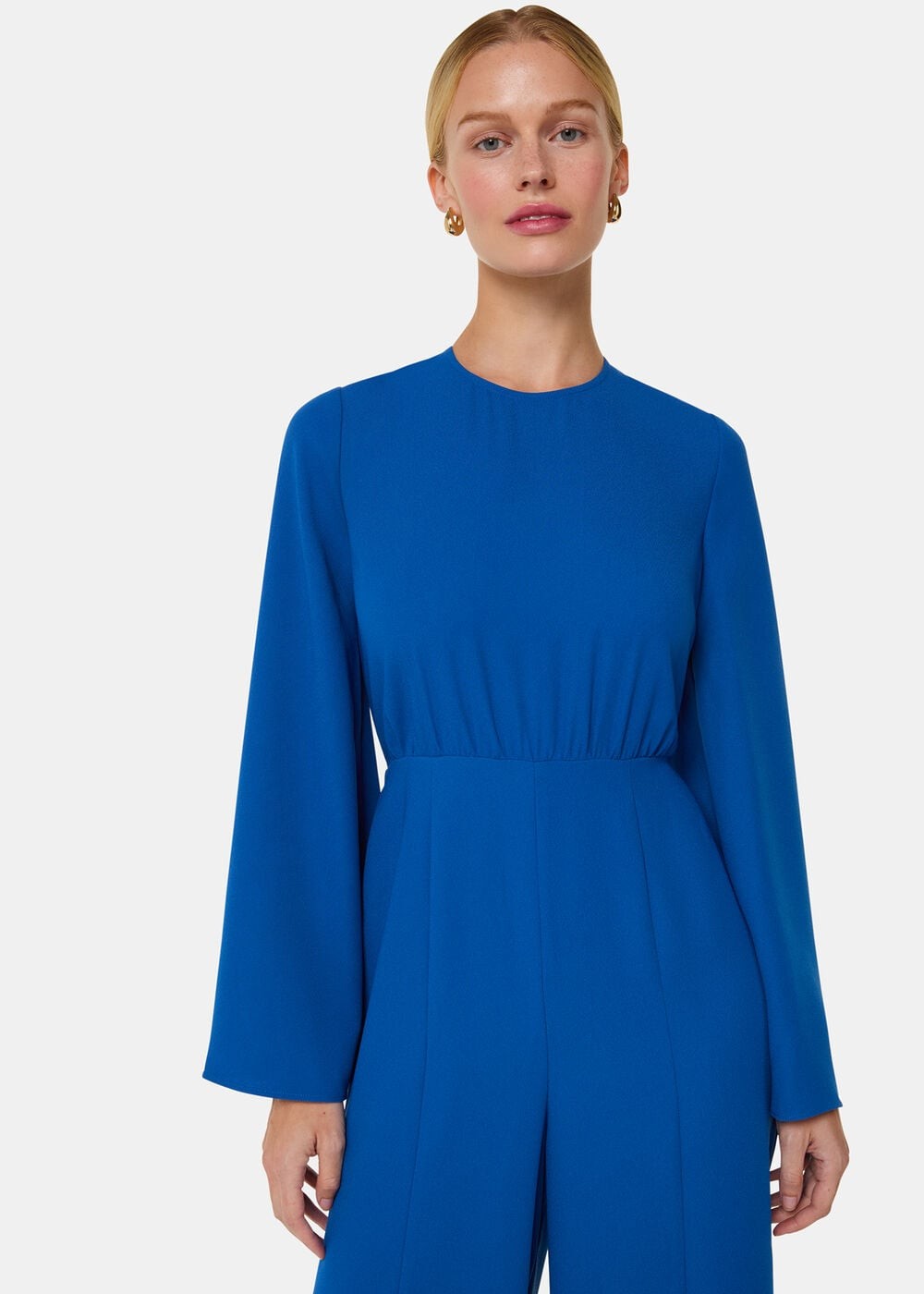 Blue Bonnie Gathered Jumpsuit