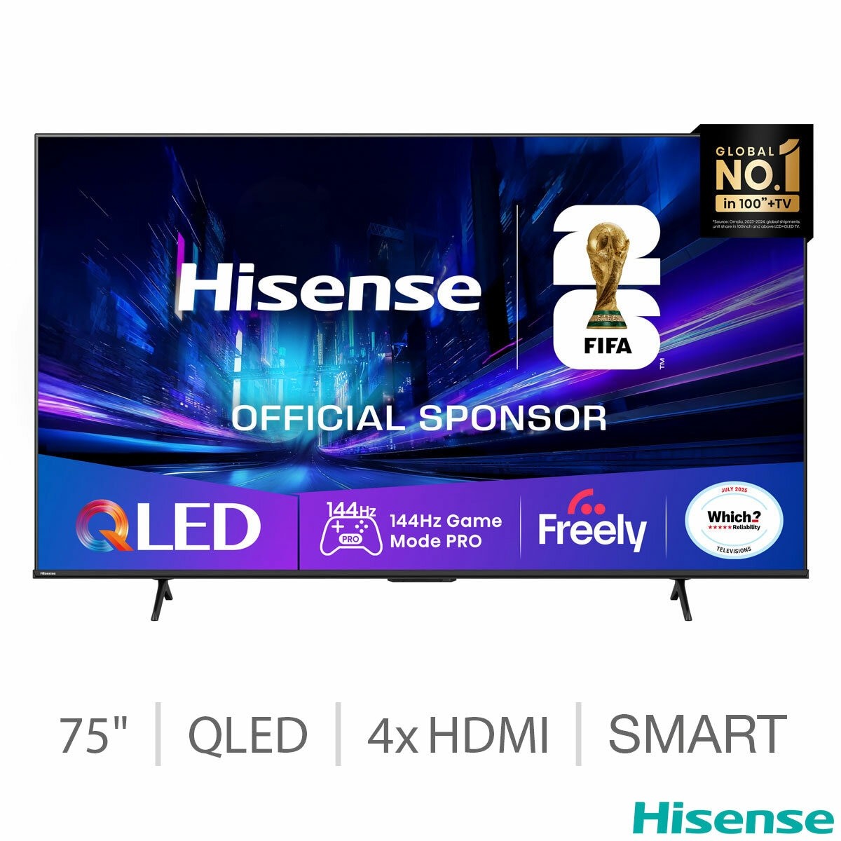 Hisense 75E78QTUK PRO 75 Inch QLED HD Smart TV