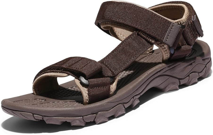 NORTIV 8 Men's Sandals, Hiking Sports Lightweight Summer Water Arch Support River Open Toe Athletic Trail Outdoor Walking Sandals