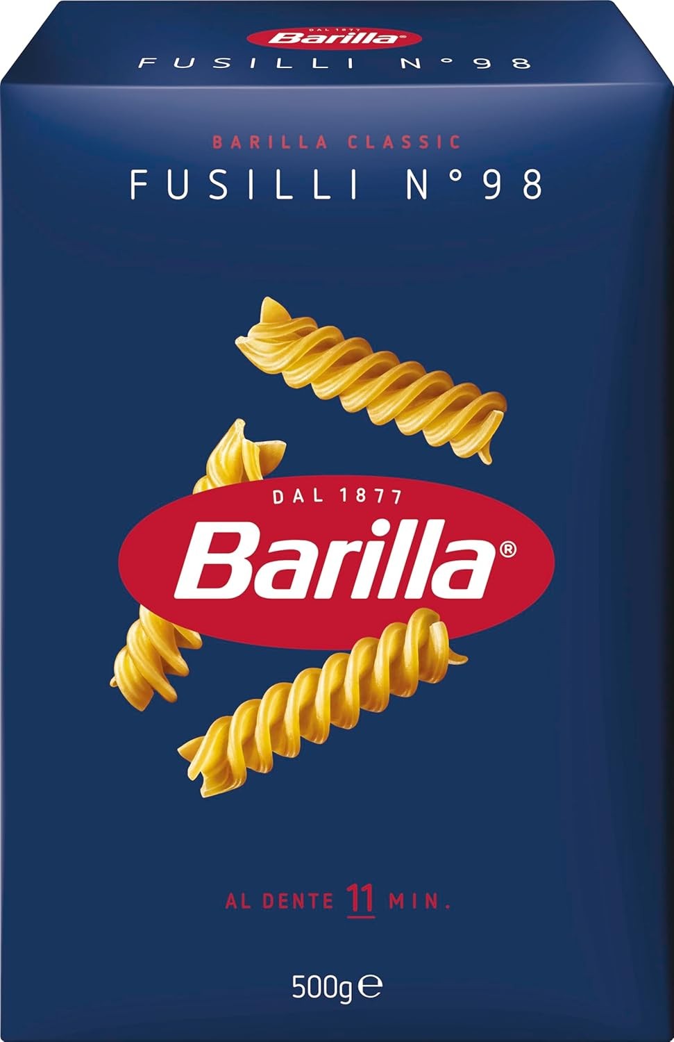 Barilla Fusilli Pasta 500g, Italian Fusilli Made with Durum Wheat Semolina, Non-GMO, Kosher Certified, 1 Pack