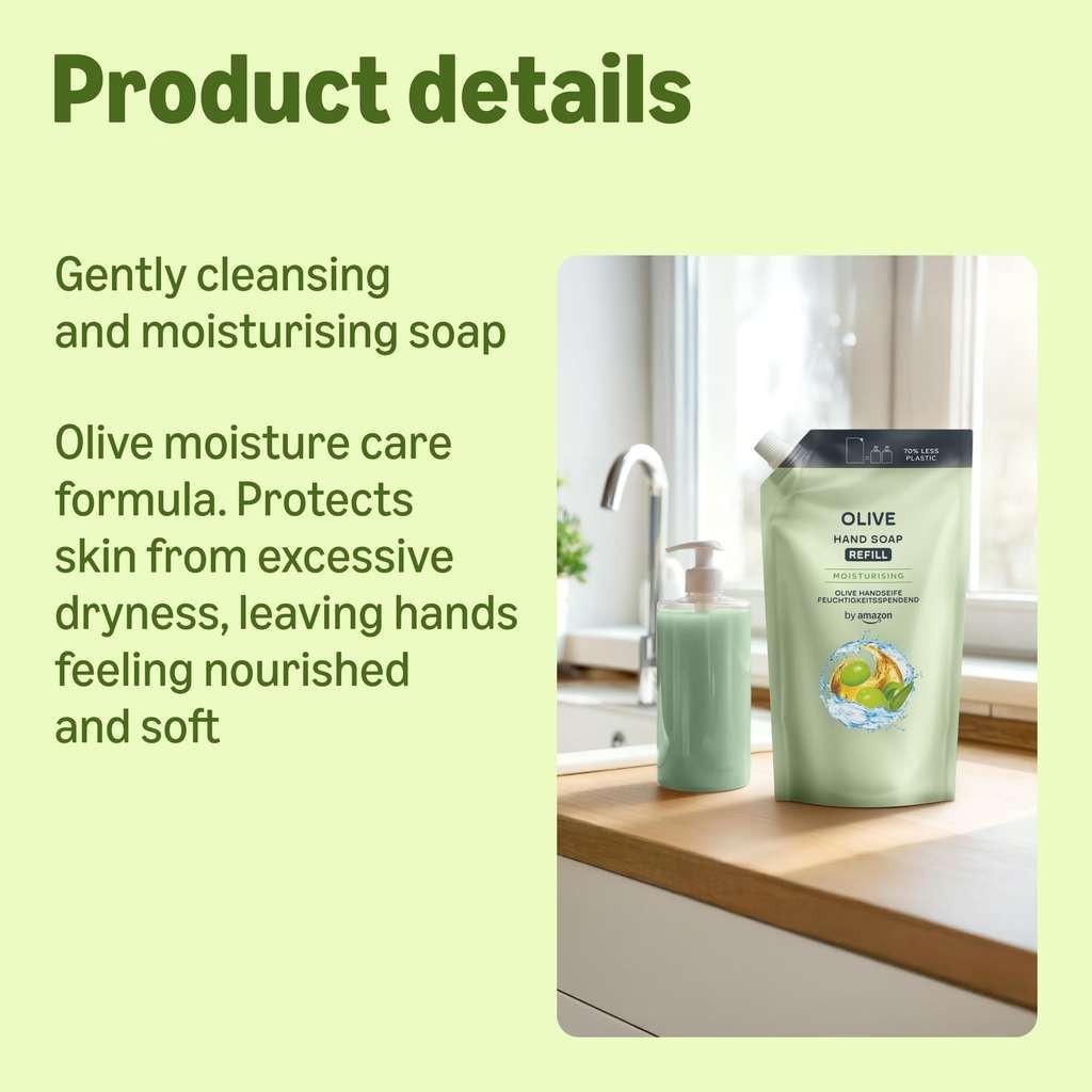 Olive Hand Wash Refill (2 x 1L) by Amazon £3.42 (£3.06 S&S) Anti-Odour Sea scent