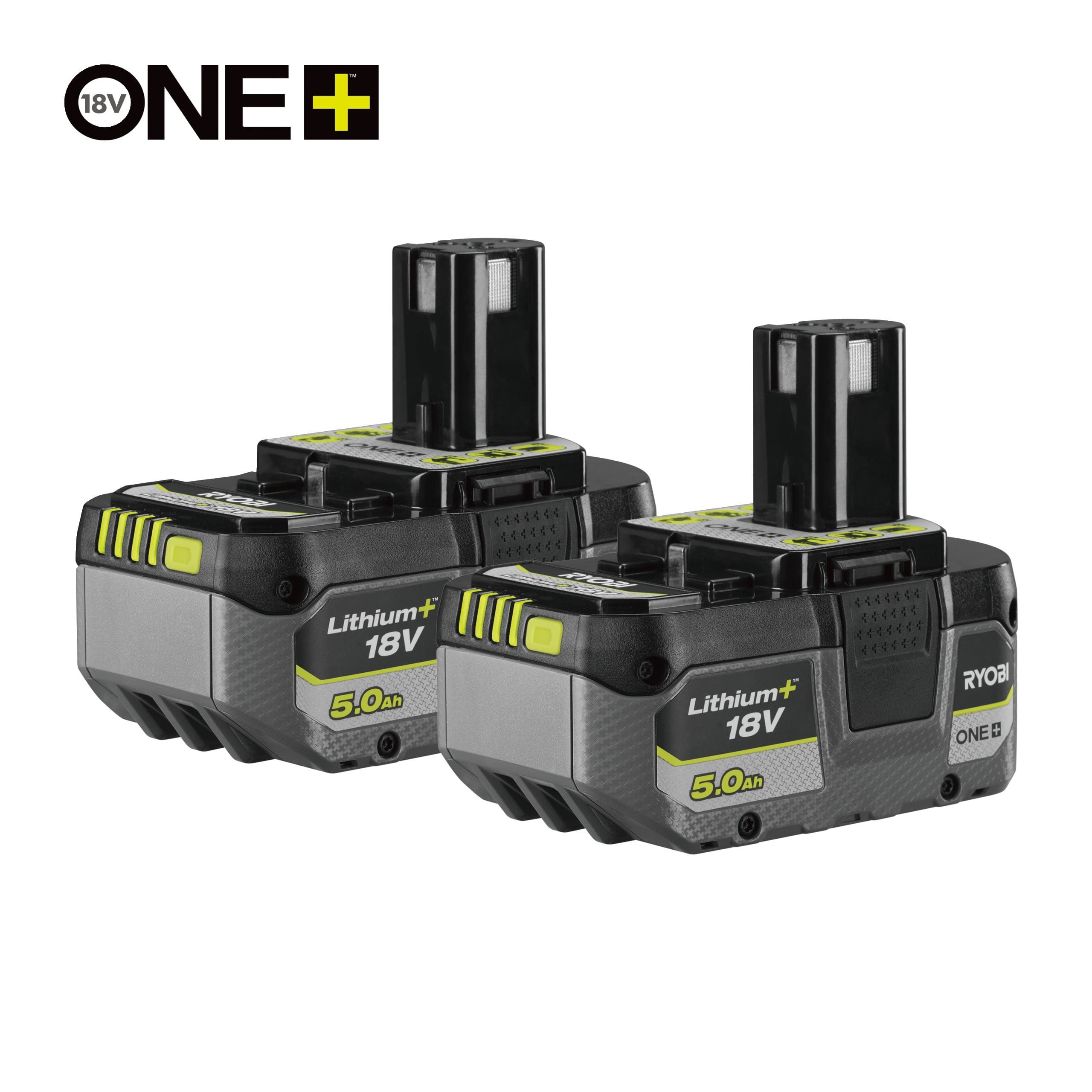 5Ah Lithium Battery Twin Pack, RYOBI 18V ONE+ RB1850X2