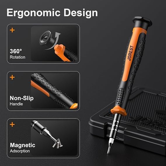 JOREST 40 piece Precision Screwdriver Set, Mini Tool Kit with Security Torx T5 T6 T8 T9, Triwing Y00, Star P5, for Laptop, Switch, PS4, Xbox, MacBook, iPhone, Ring Doorbell, Watch, Glasses