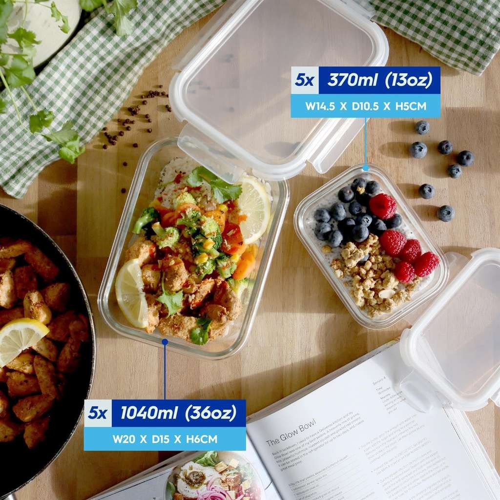 Rinkit Meal Prep Glass Containers with Airtight Lids, 10 Pack, 2 Sizes, Amazon Haul