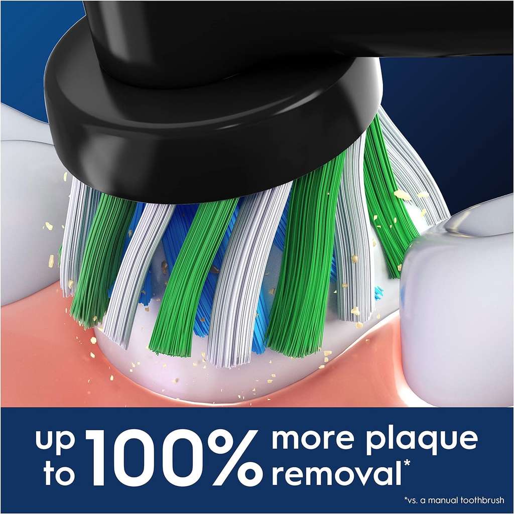 4 x Oral-B Pro Cross Action Electric Toothbrush Heads, Black