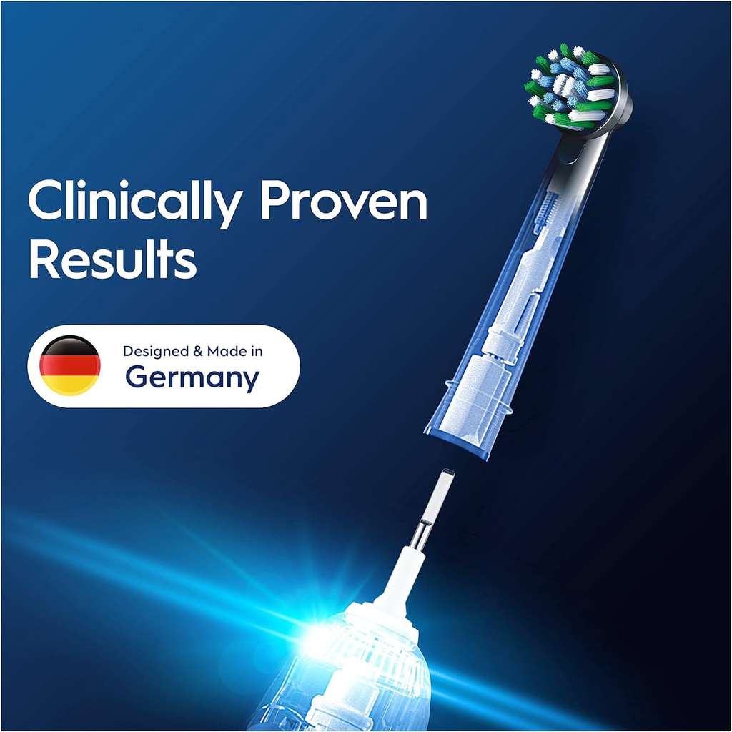 4 x Oral-B Pro Cross Action Electric Toothbrush Heads, Black