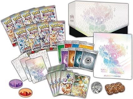 Pokémon TCG: Scarlet & Violet Prismatic Evolutions Elite Trainer Box, 1 Full Art Promo Card, 9 Boosters & Premium Accessories