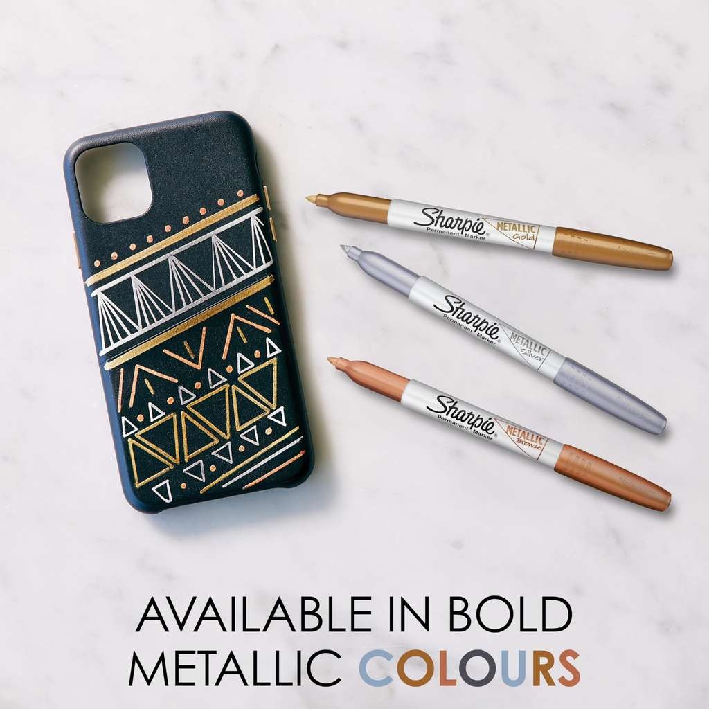 Sharpie metallic fine point markers, 3 assorted pens