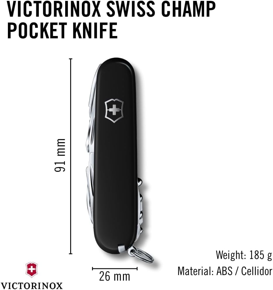 Victorinox Swiss Champ Swiss Knife with 33 Functions, Pliers, Scissors, Magnifier