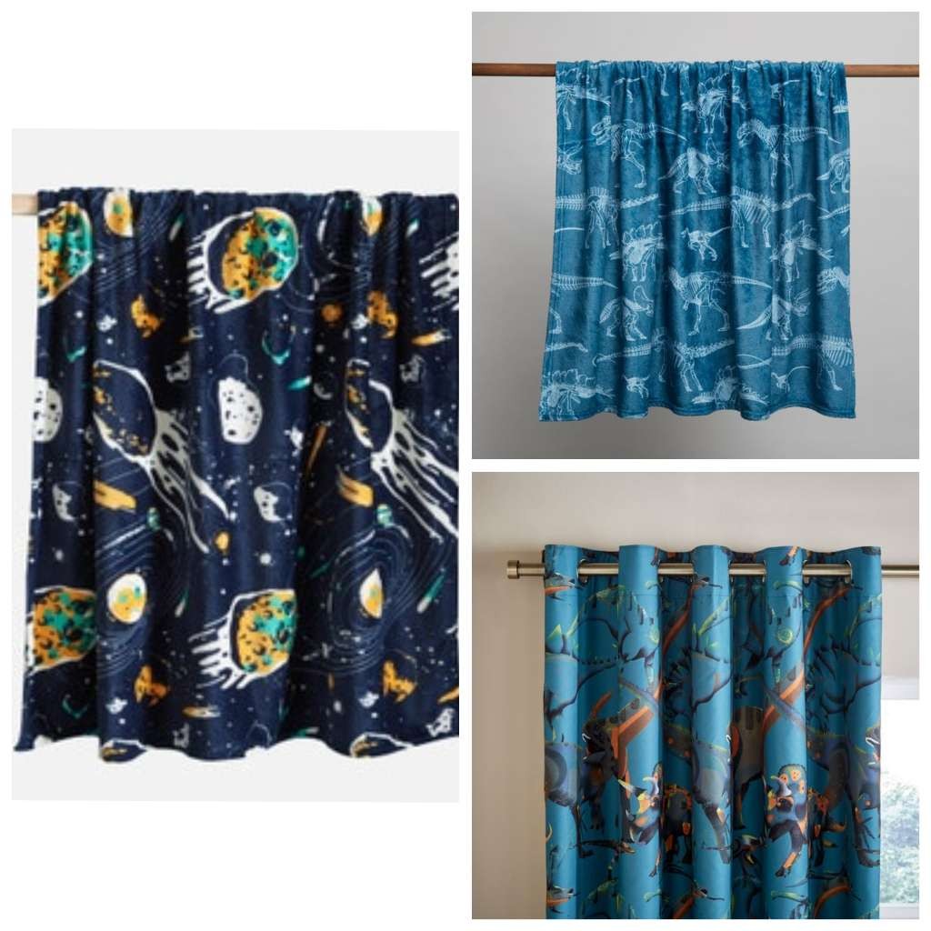 Space or Dinosaurs fleece blanket / blackout curtains £12. Free C&C, some locations