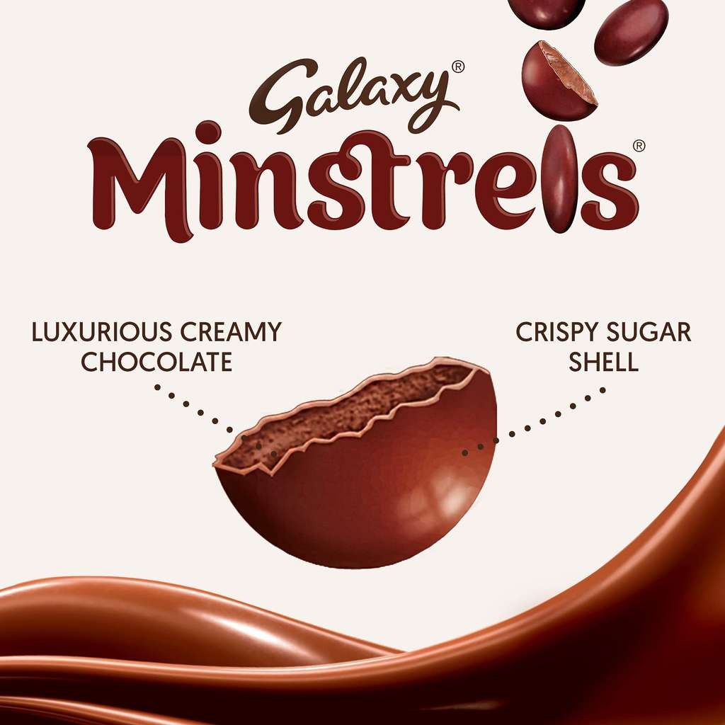 Galaxy Minstrels milk chocolate 125g pouches, pack of 4