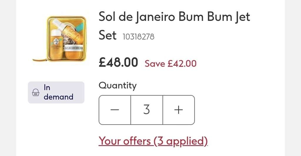 3 x Sol de Janeiro Bum Bum Jet Set, Beija Flor Set, Bim dua set, Delícia Drench Jet Set
