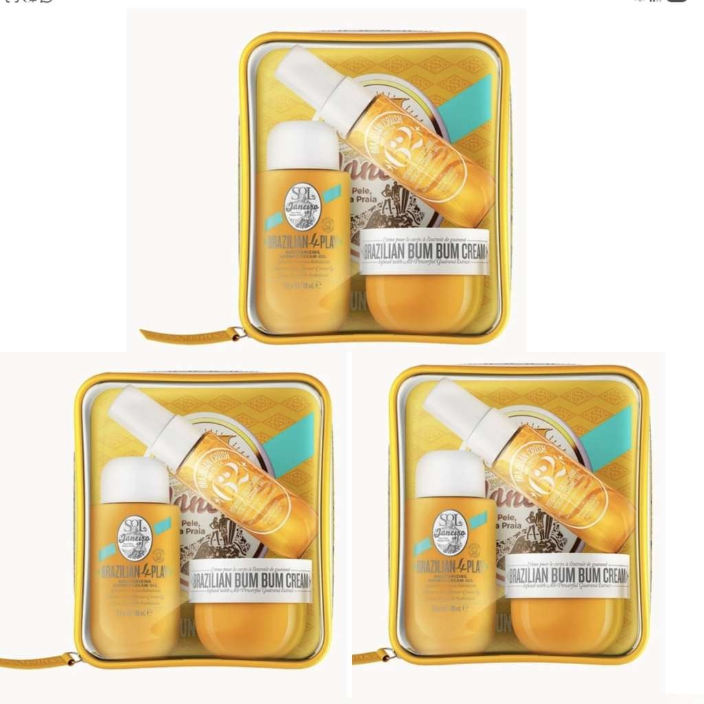 3 x Sol de Janeiro Bum Bum Jet Set, Beija Flor Set, Bim dua set, Delícia Drench Jet Set