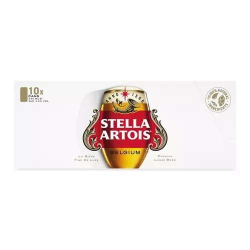 Stella Artois Belgium Premium Lager Beer, 10 x 440ml