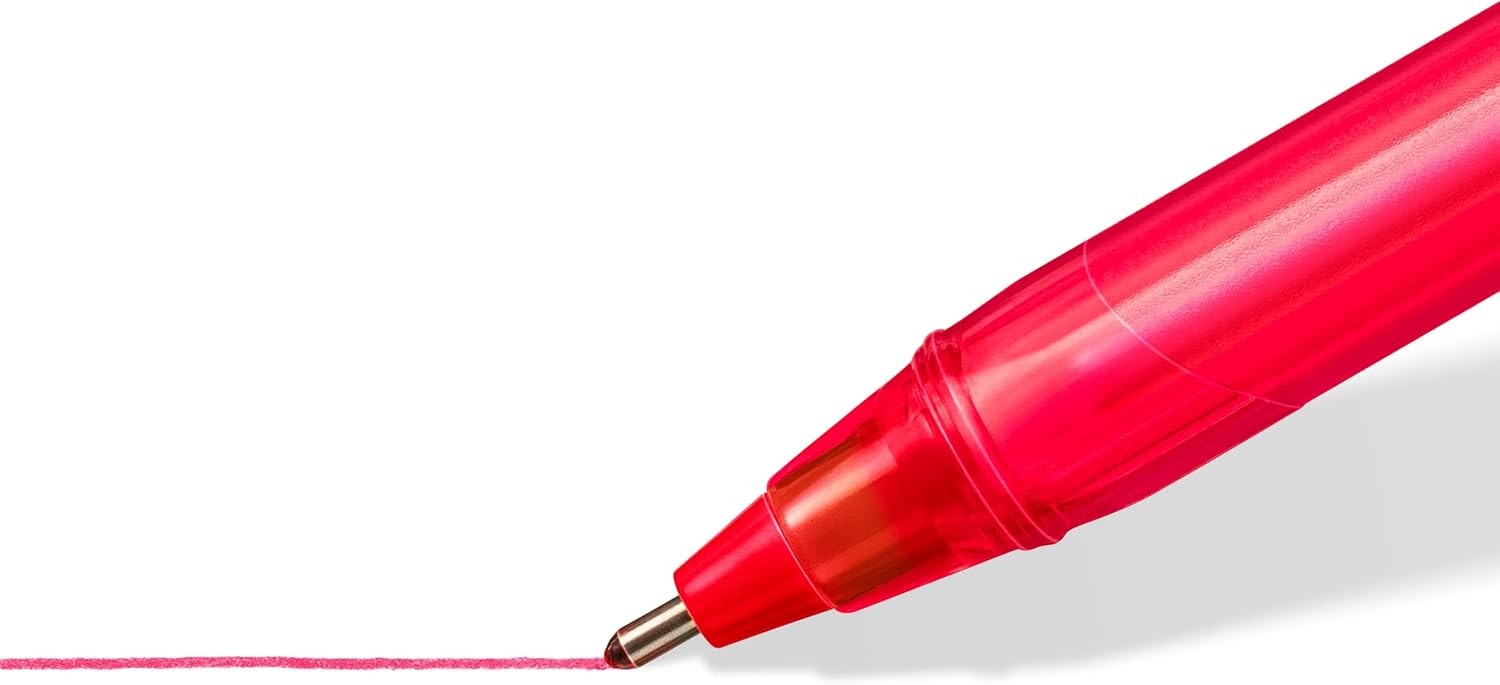 Staedtler 4320 MC10 Stick Rainbow Ballpoint Pen, Assorted Colours, Pack of 10