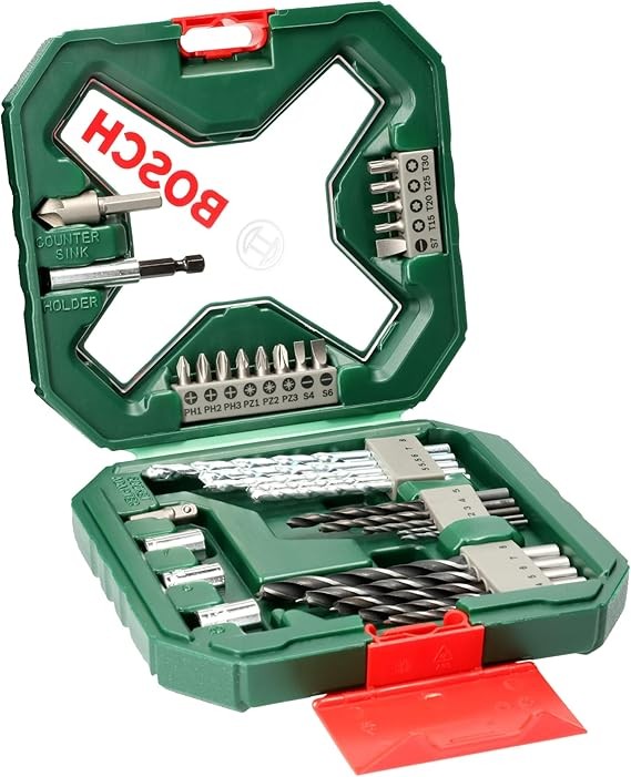 Bosch 34 piece X-Line Drill and Screwdriver Bit Set, for Wood, Masonry and Metal