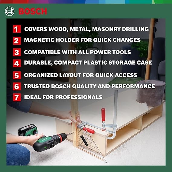 Bosch 34 piece X-Line Drill and Screwdriver Bit Set, for Wood, Masonry and Metal