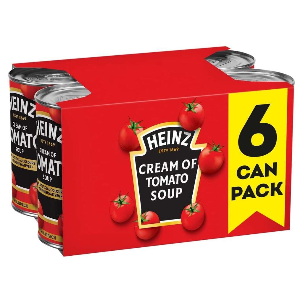 4 x Heinz Cream of Tomato Soup 6x400g, S&S £9.94 or £10.80 for 24 Cans