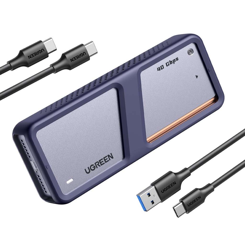 UGREEN 40Gbps M.2 NVMe SSD Enclosure with Cooling Fan, USB4, Up to 3700MB/s