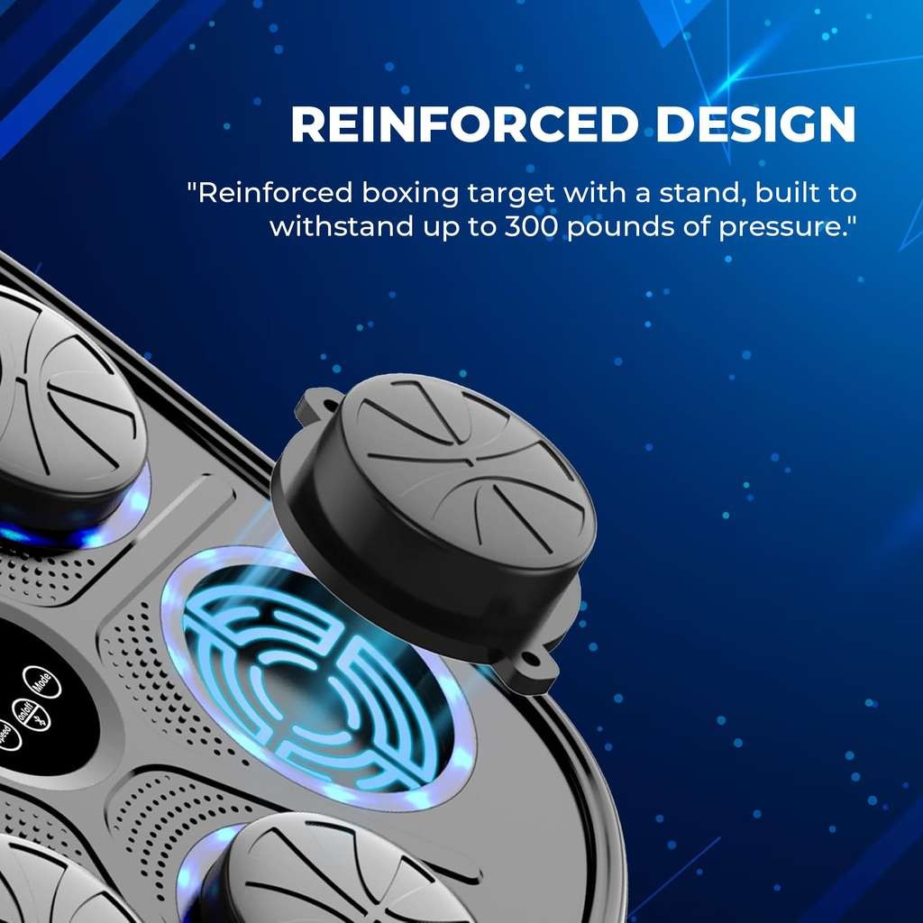Music Boxing Machine: wall mounted, cool lights, pads, Bluetooth, USB charge