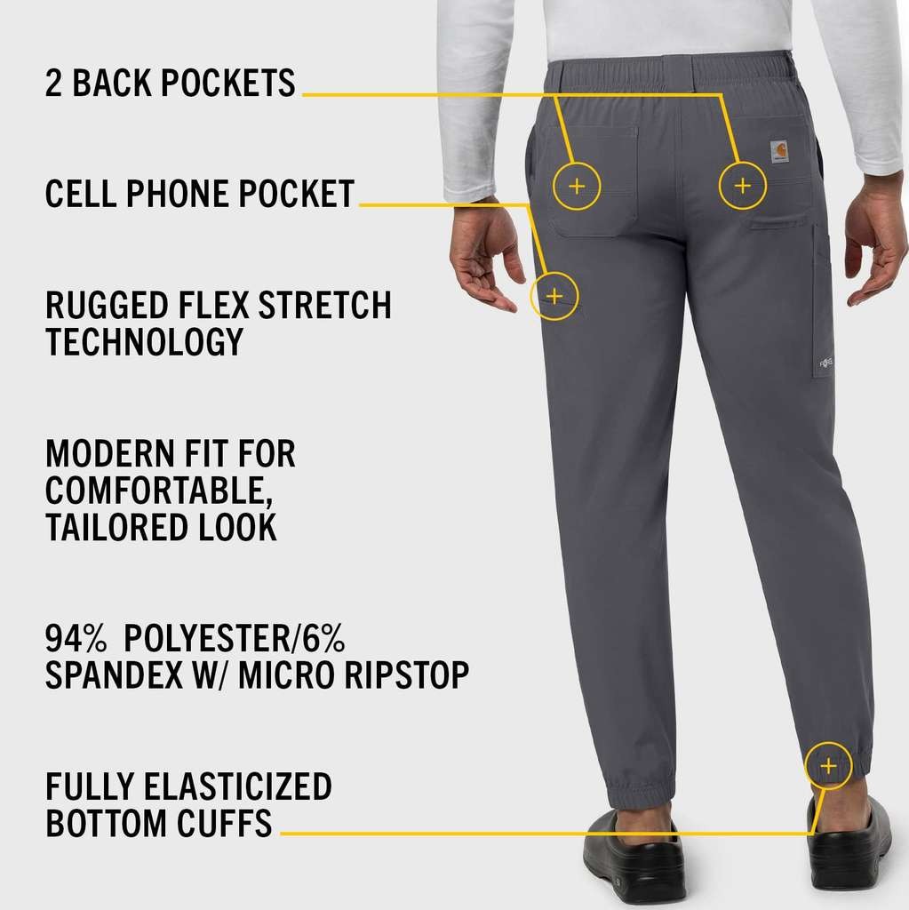 Carhartt Men's Micro Ripstop Cargo Joggers or Medical Scrubs (Pewter, 2XL)