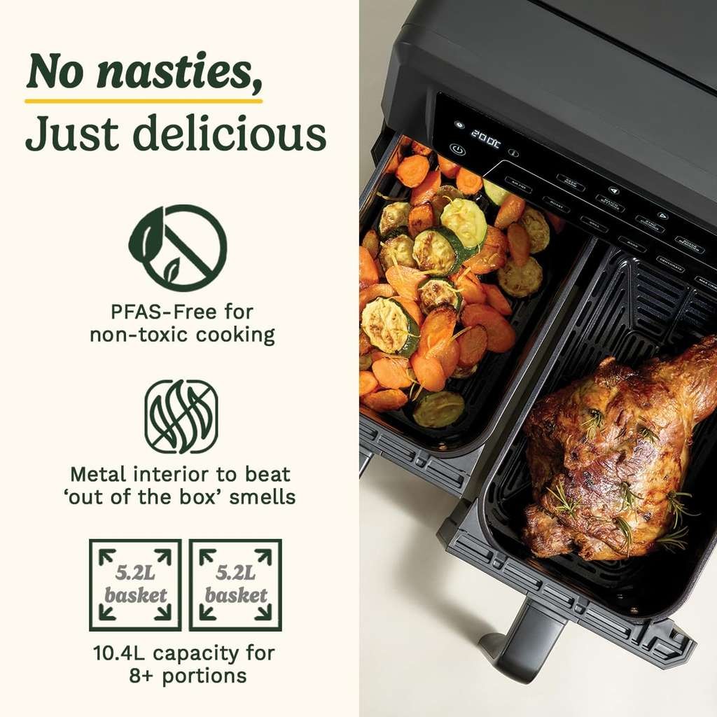 Cuisinart XXL 10.4L Air Fryer (2 x 5.2L) plus Salt & Pepper Mill, nice bundle