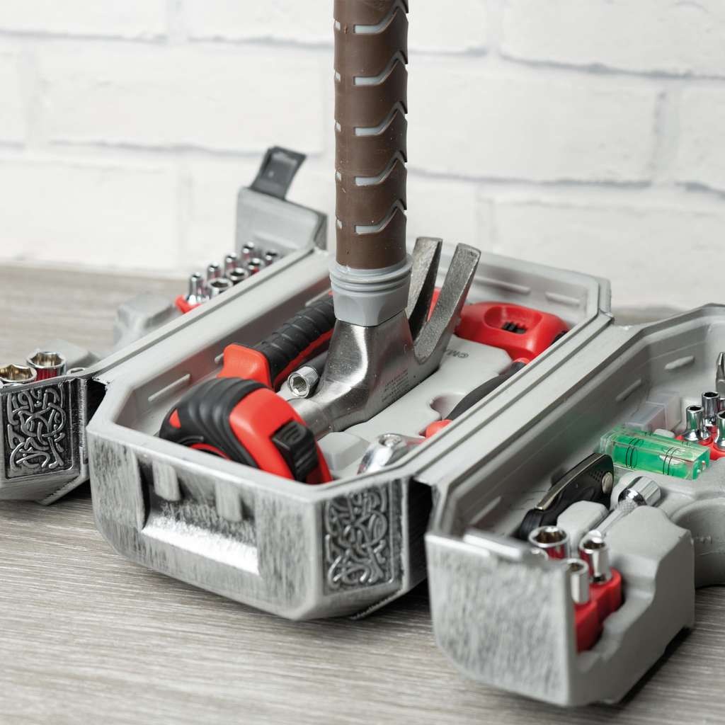 Ukonic Marvel Mjolnir Hammer 44 Piece Tool Set Mighty Thor Toolkit