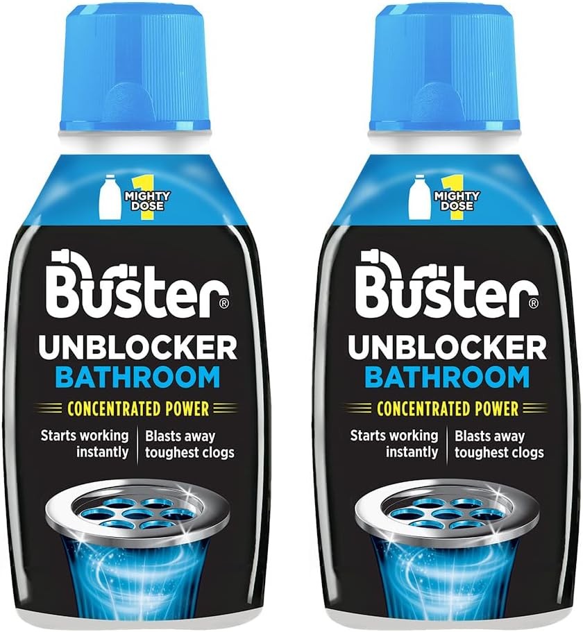 Buster Bathroom Drain Unblocker, Pack of 2 x 300ml