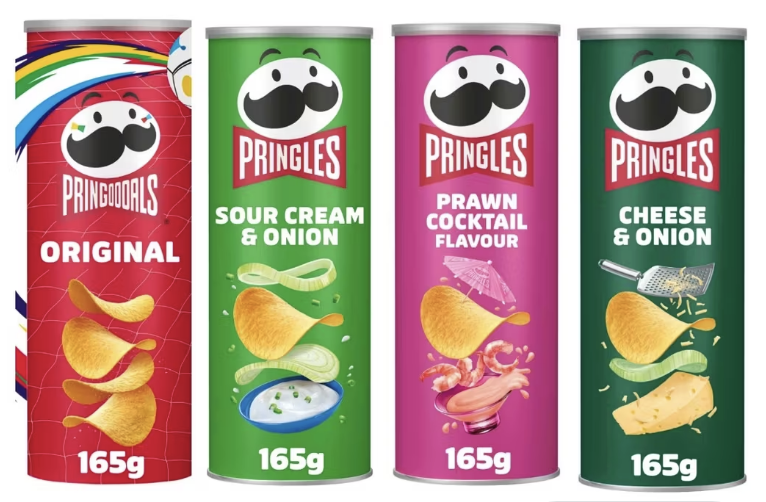 Pringles Original / Sour Cream & Onion/ Prawn Cocktail/ Cheese & Onion Sharing Crisps 165g