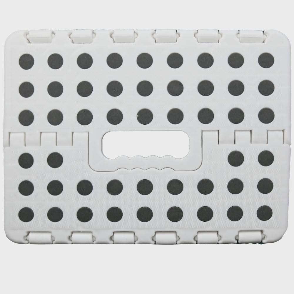 Armo folding step/footstool, white, with carry handle, takes 150KG