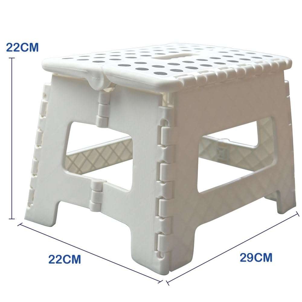 Armo folding step/footstool, white, with carry handle, takes 150KG