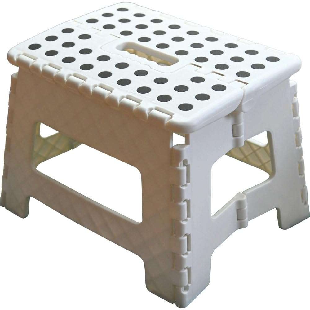 Armo folding step/footstool, white, with carry handle, takes 150KG