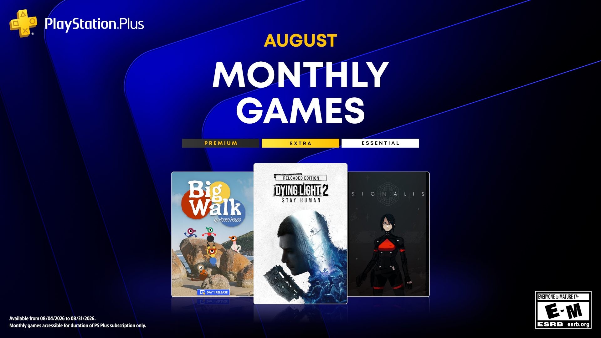 PlayStation Plus Monthly Games for August: Dying Light 2, Big Walk, Signalis
