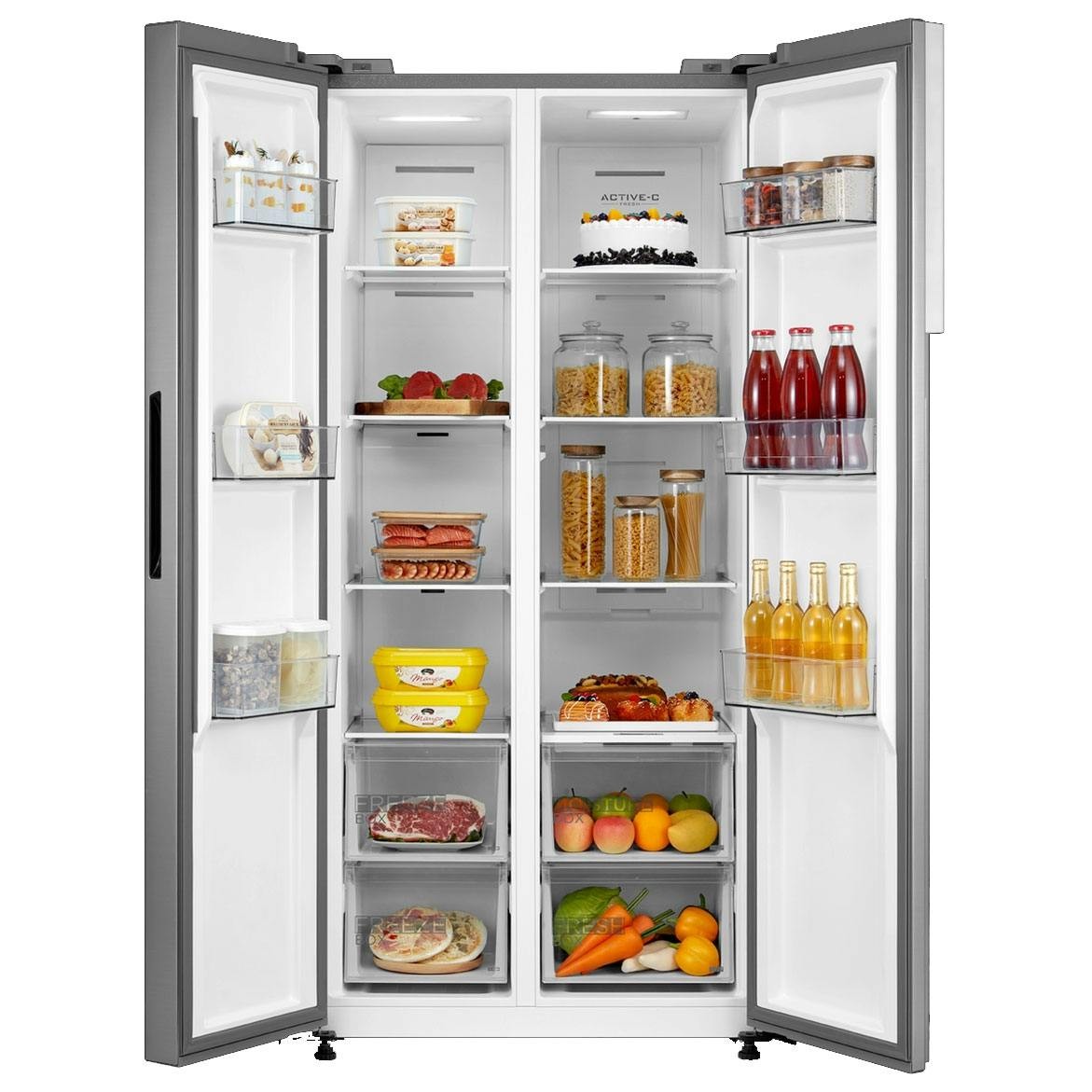 Midea MDRS619 American Fridge Freezer in Stainless Steel Frost Free