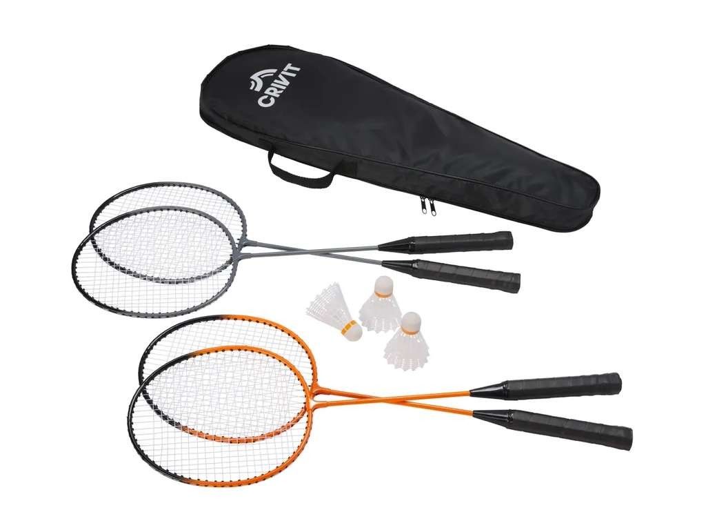 CRIVIT Badminton Set, 4 rackets & 3 shuttlecocks - handy for the garden