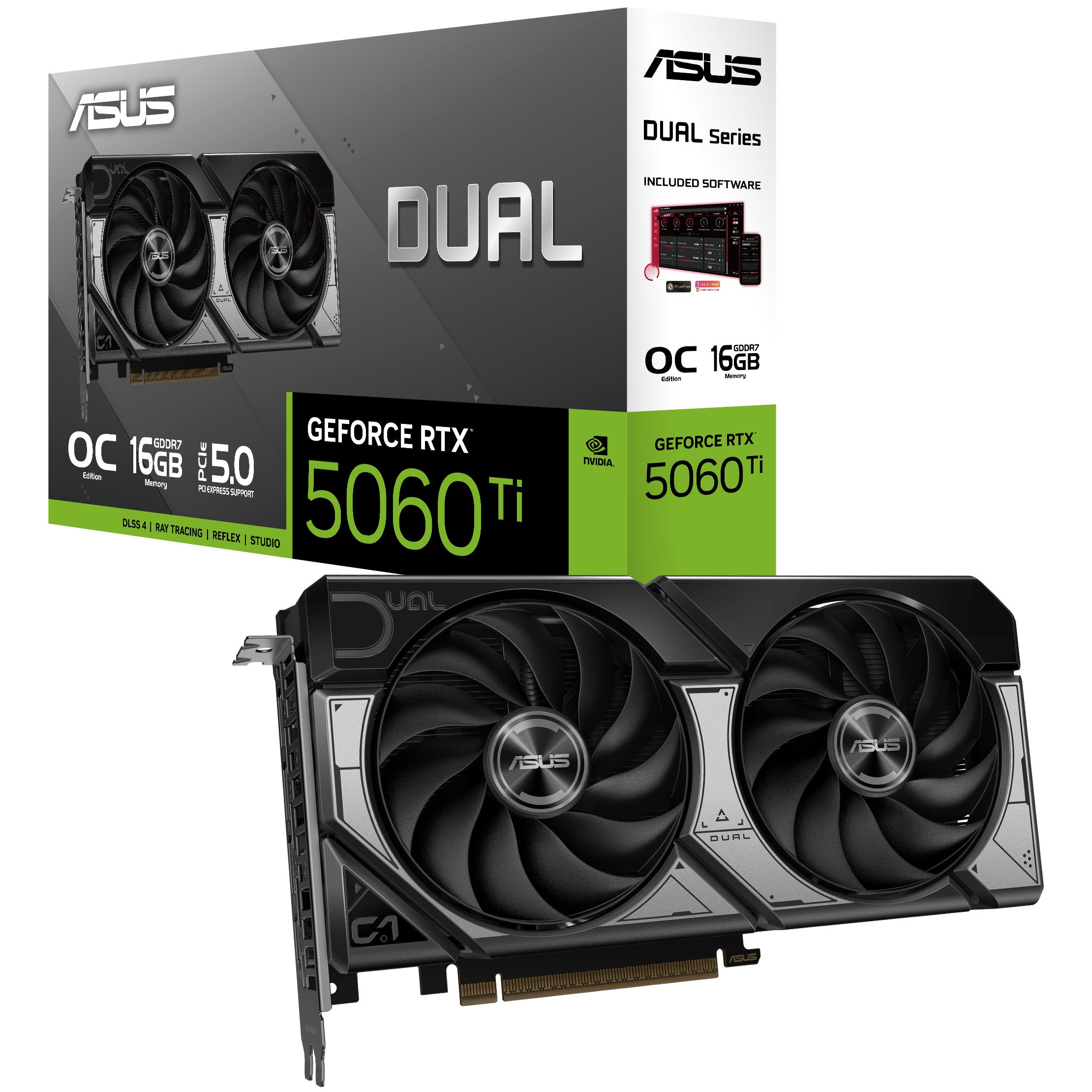 Asus GeForce RTX 5060 Ti Dual OC 16GB GDDR7 PCI-Express Graphics Card