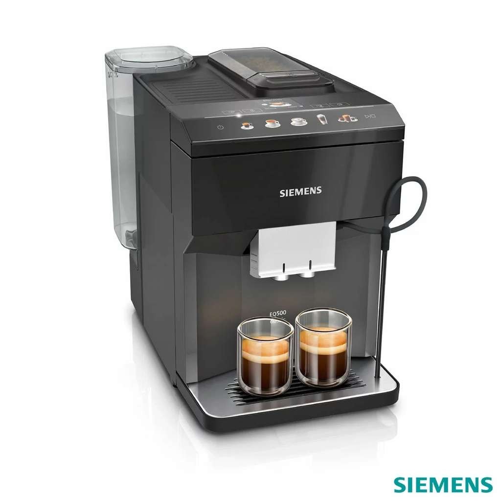 Siemens TP513GB9 EQ500 Bean to Cup Coffee Machine, Piano Black. Discount at checkout