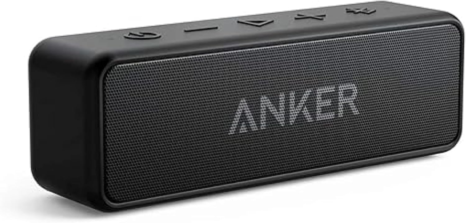 soundcore Anker 2 Portable Bluetooth Speaker with 12W Stereo Sound, BassUp, IPX7 Waterproof, 24-Hour Playtime, Speaker for Home, Outdoors, Travel