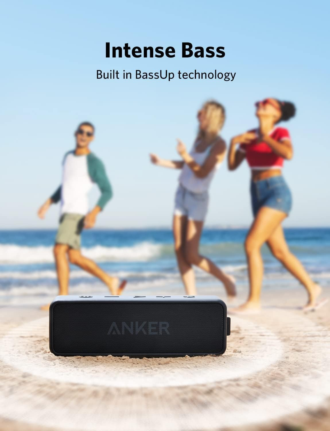 soundcore Anker 2 Portable Bluetooth Speaker with 12W Stereo Sound, BassUp, IPX7 Waterproof, 24-Hour Playtime, Speaker for Home, Outdoors, Travel