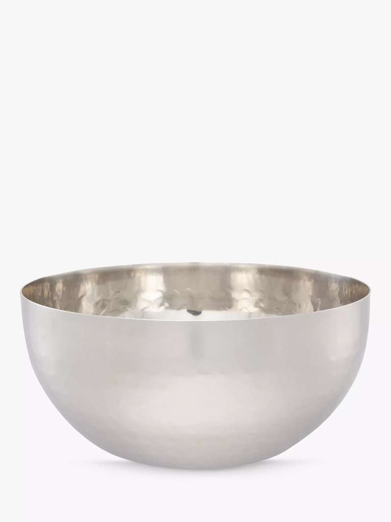 Hammered stainless steel small serving bowl, 12cm, silver (John Lewis)