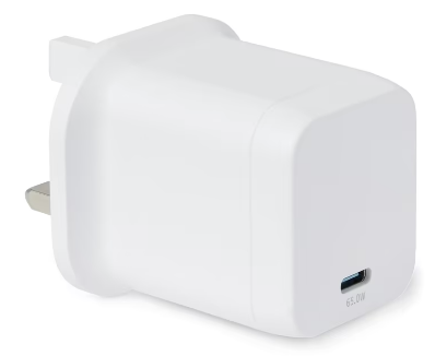 Amazon Basics 65W USB-C Nano GaN Wall Charger, PPS, SFC3 | White